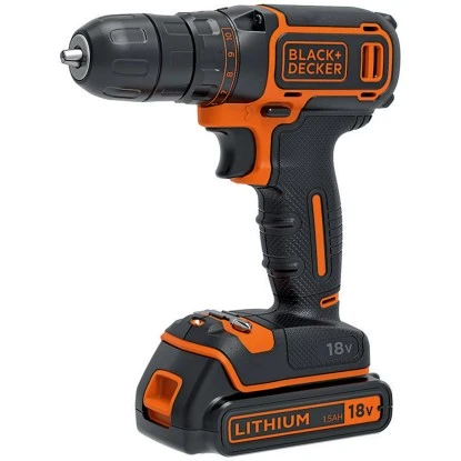 Black & Decker Black+Decker 18 V Akku-Bohrschrauber BDCDC18KB Inkl. 1,5 Ah Akkus Mit Koffer