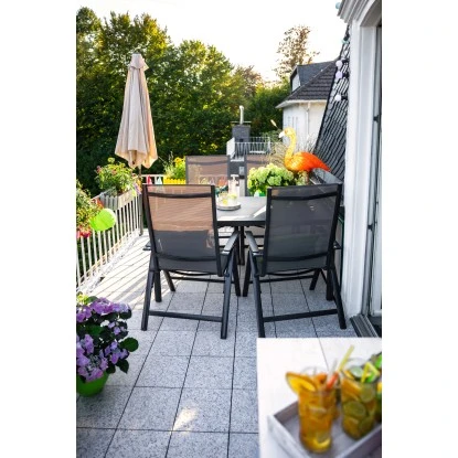 Klappsessel Pacora II Textilen Mit Verstellbarer Rückenlehne Schwarz – Bild 6