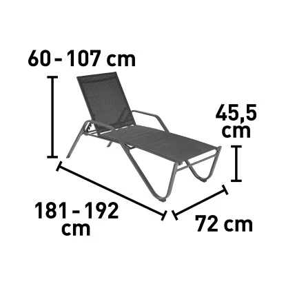 Sonnenliege Pacora Aus Textilen Anthrazit XL – Bild 3