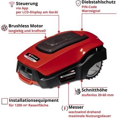 Einhell Mähroboter Freelexo 1200 LCD BT – Bild 3