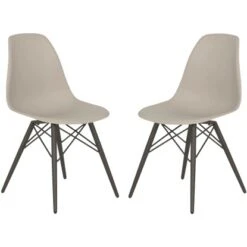 Acamp Set 2x Schalenstuhl New York 61 Cm X 61 Cm X 80 Cm Anthrazit