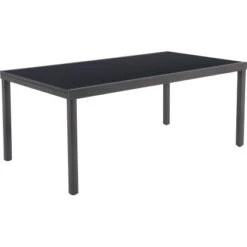 Gartentisch Harris Quadratisch Schwarz 180 Cm - 240 Cm X 90 Cm