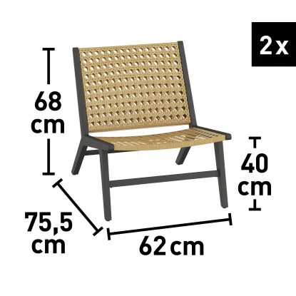 Balkonset Caddoa 3-teilig Schwarz-Natur â Bild 8