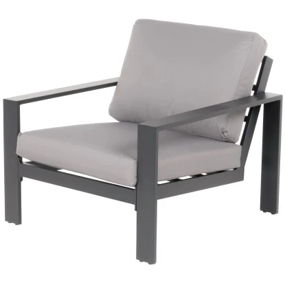 Home Deluxe Lounge-Set Rio S 2-teilig Aluminium Schwarz-Hellgrau