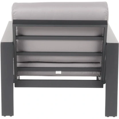Home Deluxe Lounge-Set Rio S 2-teilig Aluminium Schwarz-Hellgrau – Bild 4
