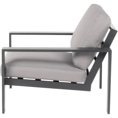 Home Deluxe Lounge-Set Rio S 2-teilig Aluminium Schwarz-Hellgrau – Bild 3