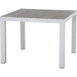 Siena Garden Dining-Tisch Silva Alu 100 Cm X 100 Cm WeiĂ-Grau Matt/Washed Grey
