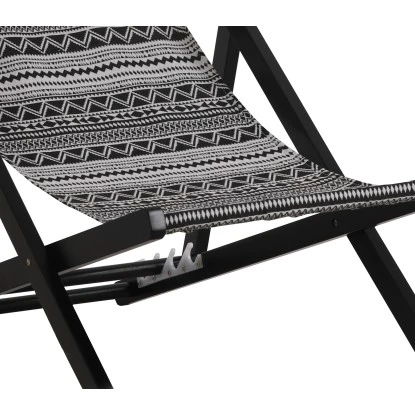 Klappsessel Timbore Holz Schwarz Mit Verstellbarer Rückenlehne – Bild 3