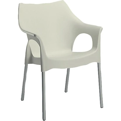 Stapelstuhl Vegas Silber/elfenbein